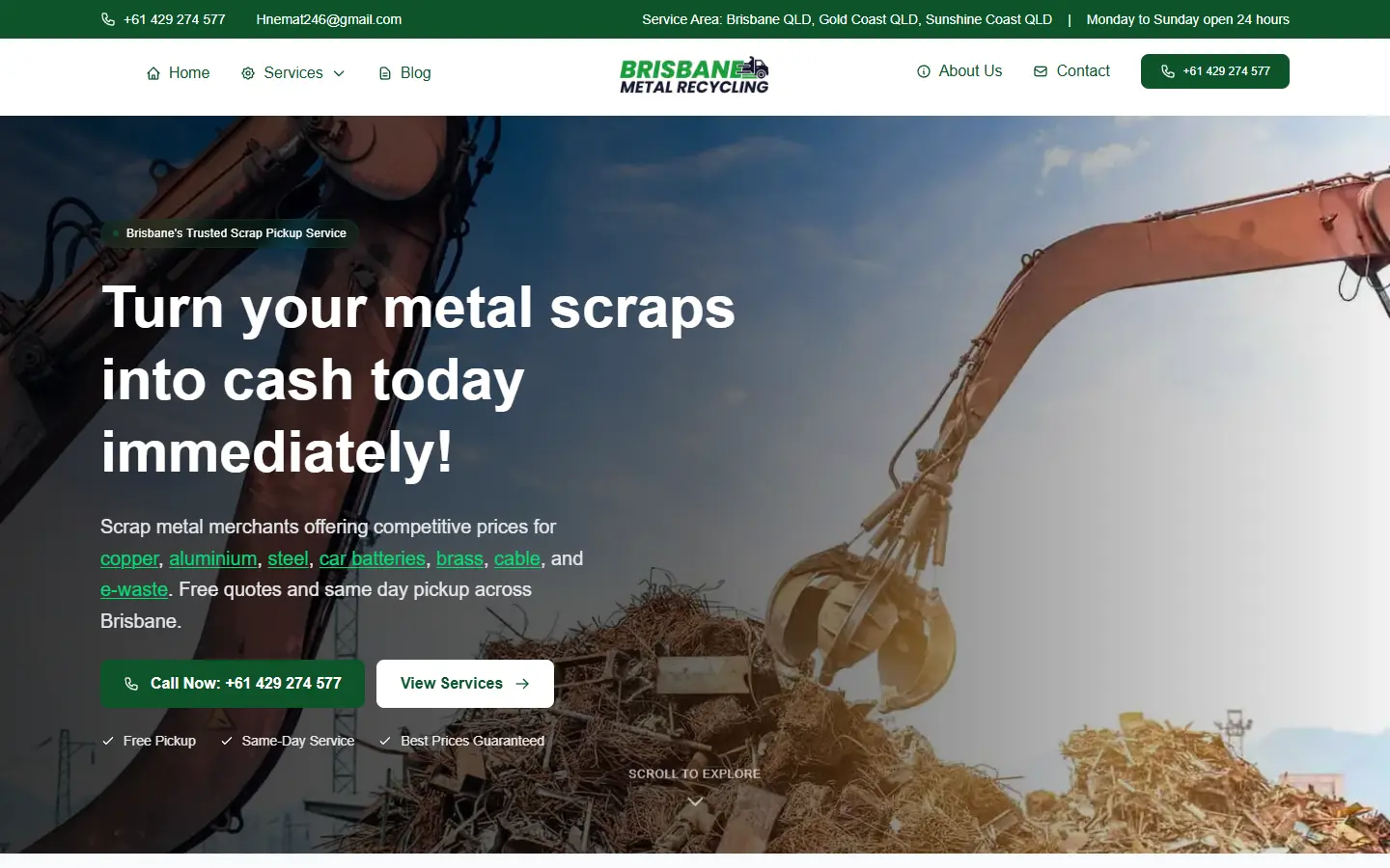 Brisbane Metal Recycling homepage