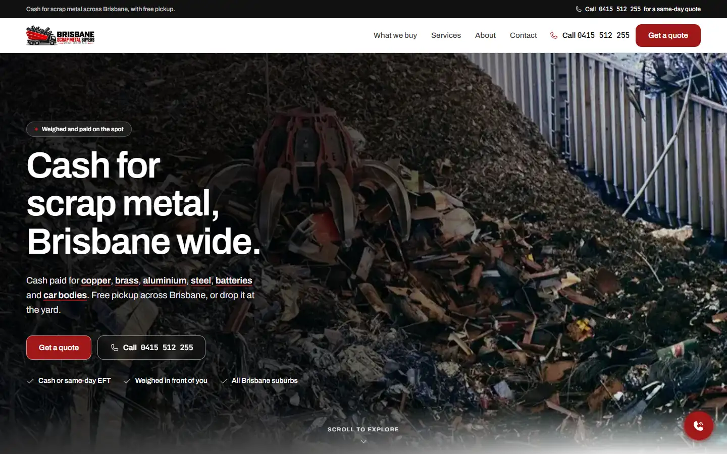 Brisbane Scrap Metal Buyers homepage
