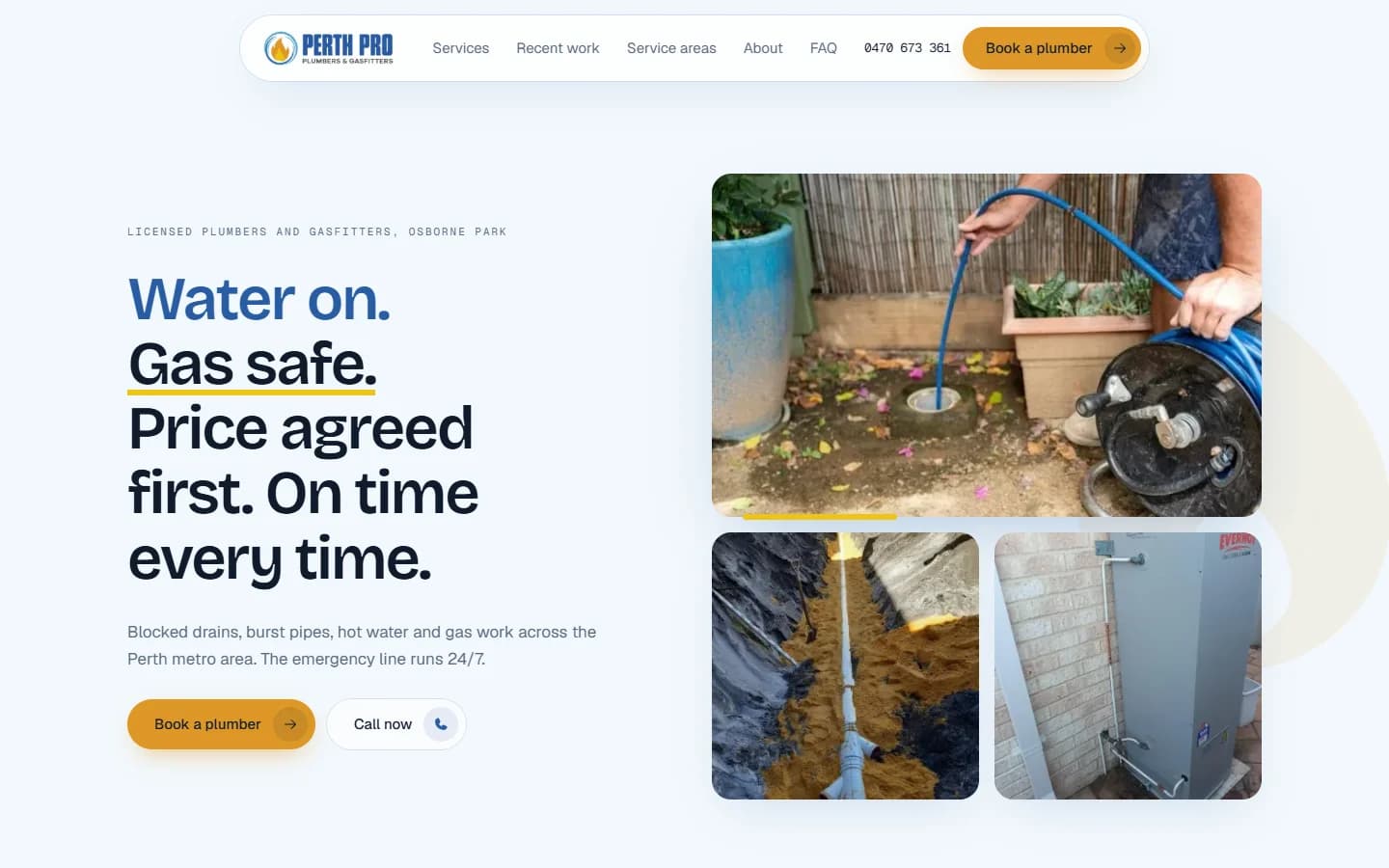 Perth Pro Plumbers homepage