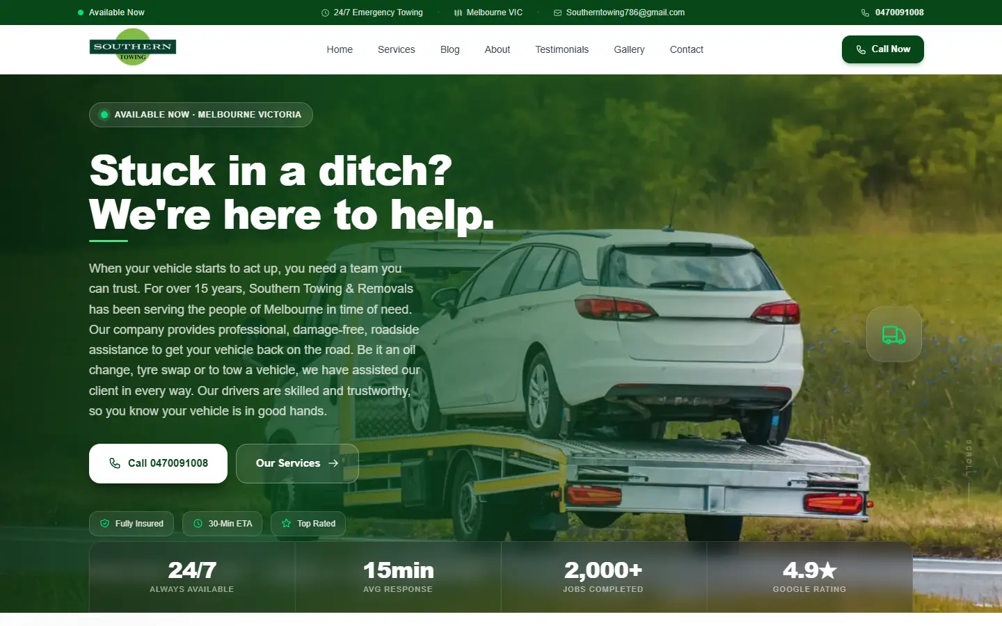 Southern Towing & Car Removals homepage