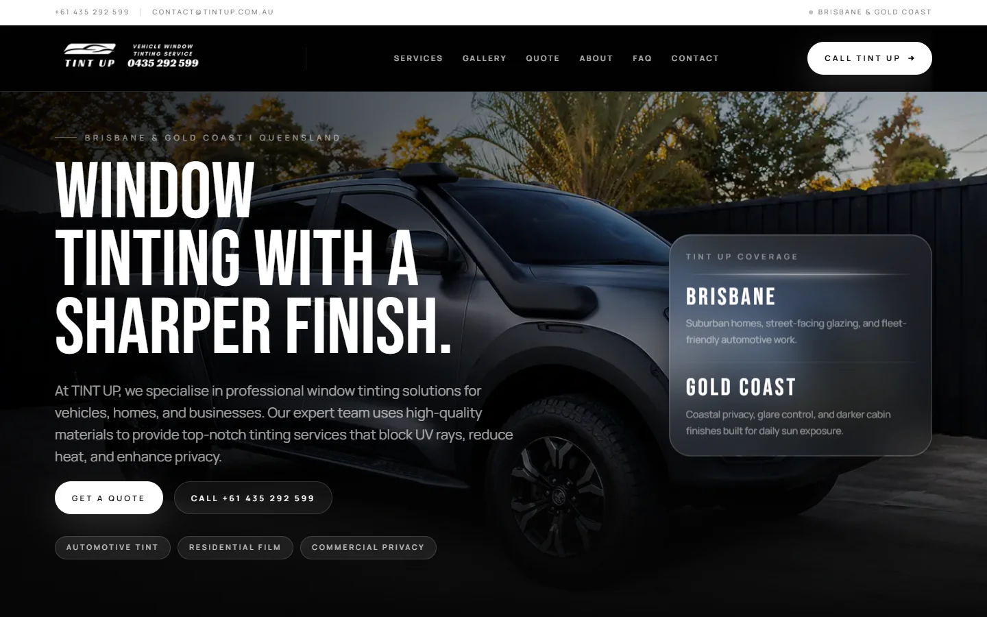 Tint Up homepage